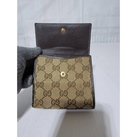 Authentic Gucci GG Supreme Coated Canvas and Leather French Flap Wallet - Picture 4 of 15